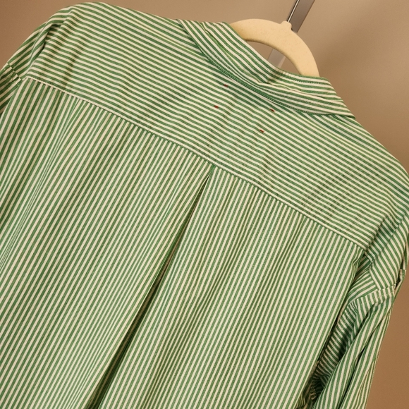 Xirena Marlowe Green White Clover Collared Stripe Shirt Dress Maxi Long M Cotton - Picture 6 of 13
